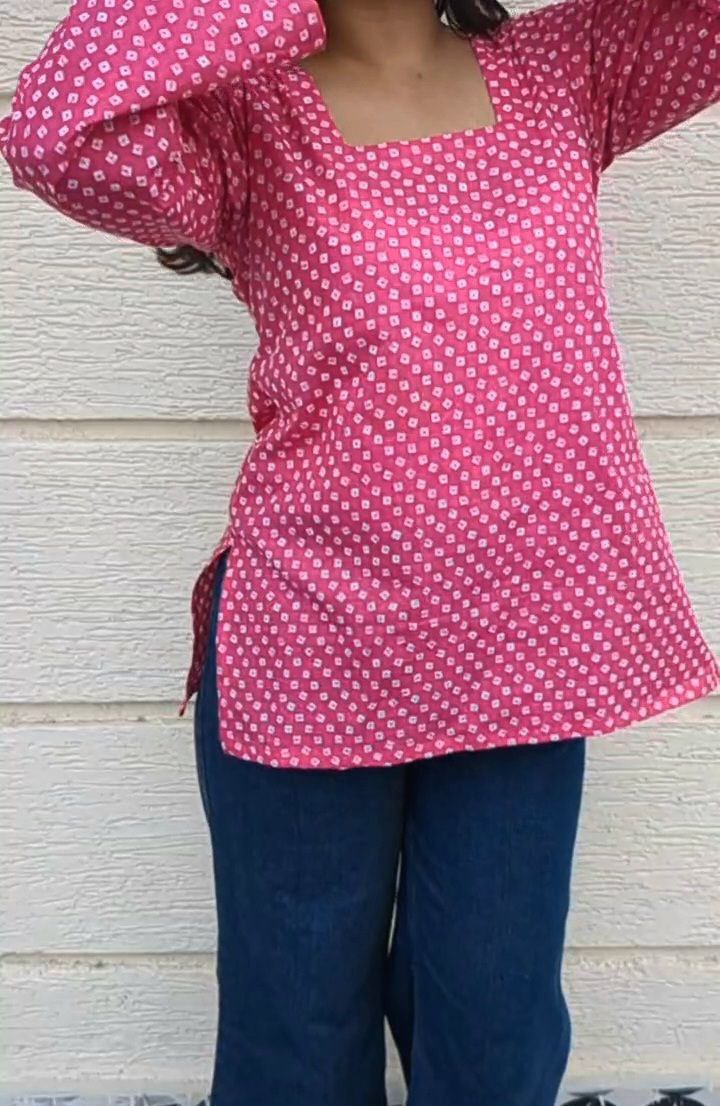 Bandhej Bloom Short Kurti