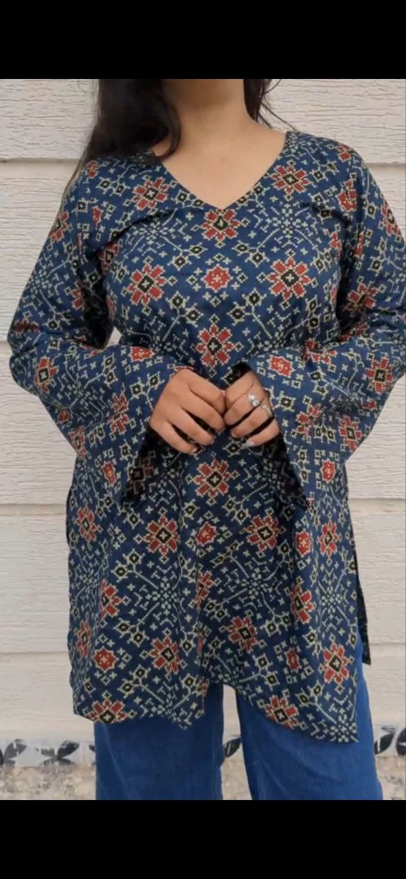 Midnight Mosaic Over Size Kurti