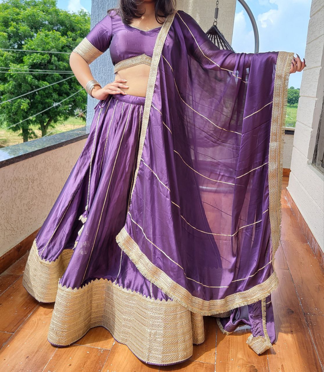 Royal Amethyst Zari Lehenga