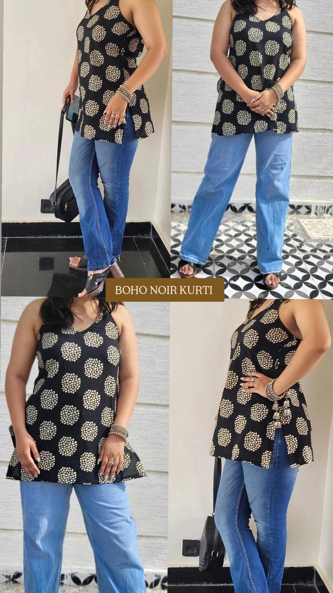 Boho Noir Short Kurti