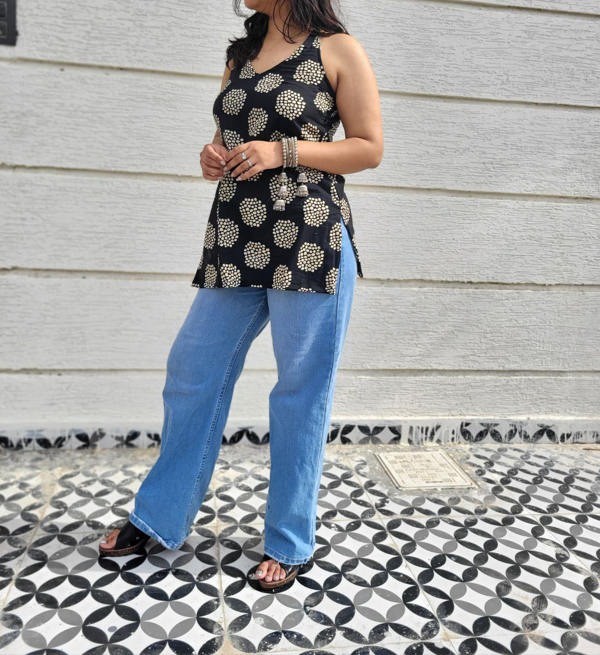 Boho Noir Short Kurti