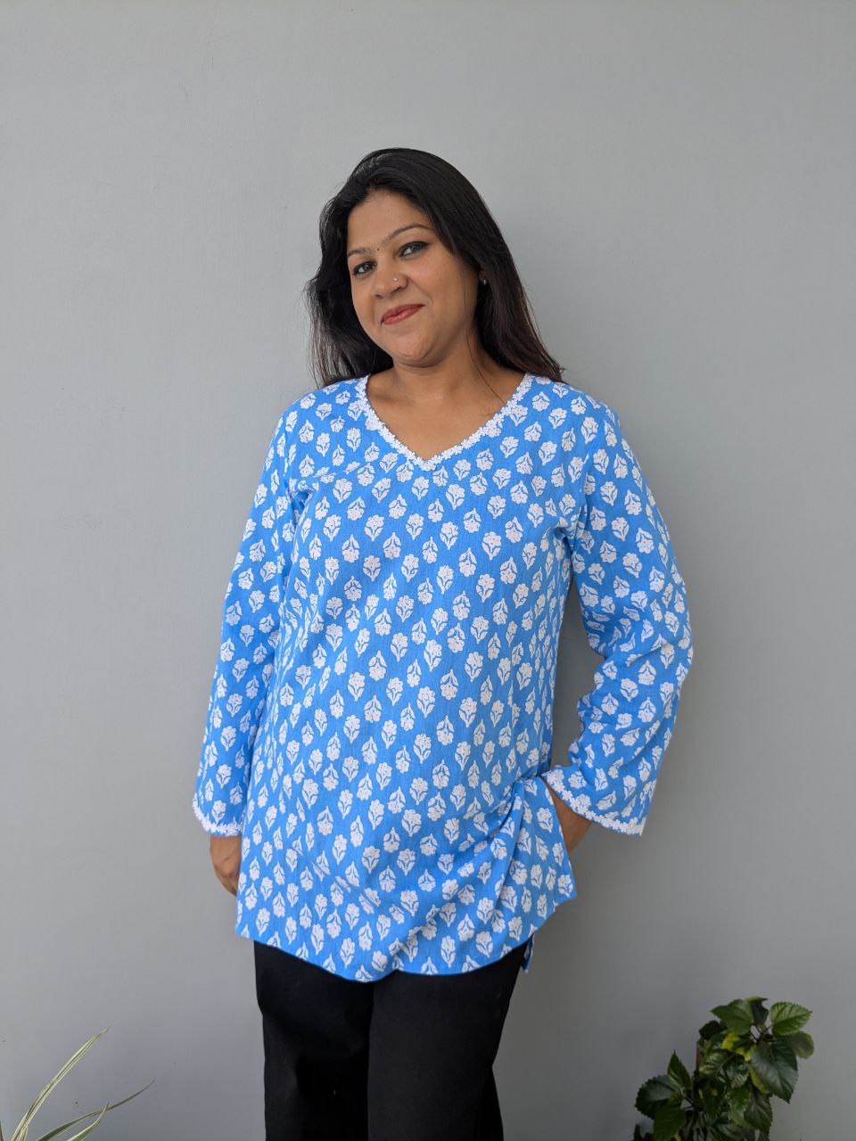 Blue Blossam Kurti