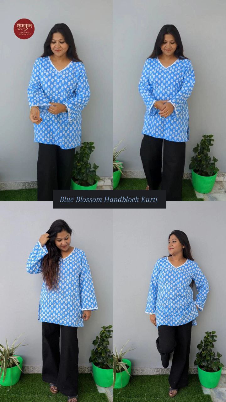 Blue Blossam Kurti